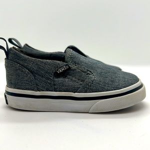 Vans Toddler velcro boat shoes. Size 5, denim grey
